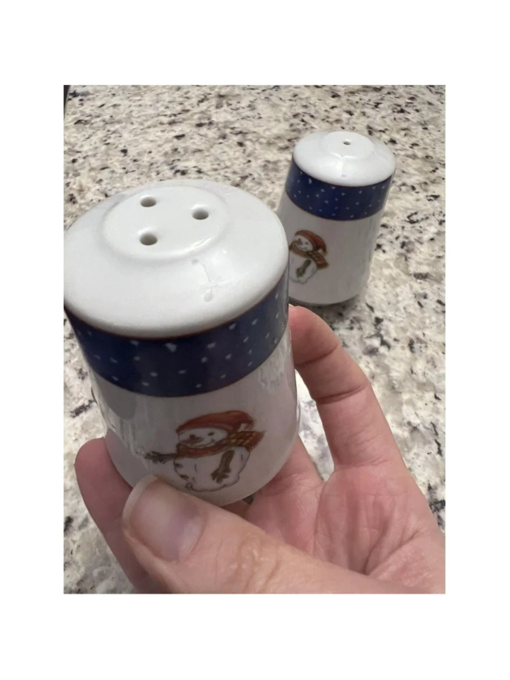 VTG Christmas Tree Snowman Salt Pepper Shaker Set, One Size